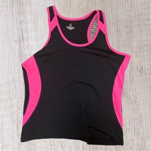 Plus Size Active Wear Sport 3X Pink and Black Tank Top